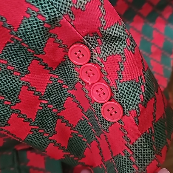 NWOT Christmas Blazer Dec. 25th ugly X-Mas jacket men XL red and green lined - Picture 11 of 12